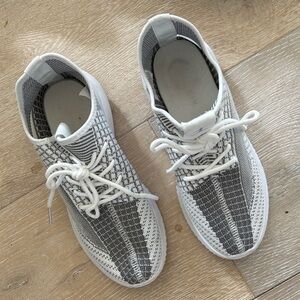 Danskin Gray and White Knit Sneakers